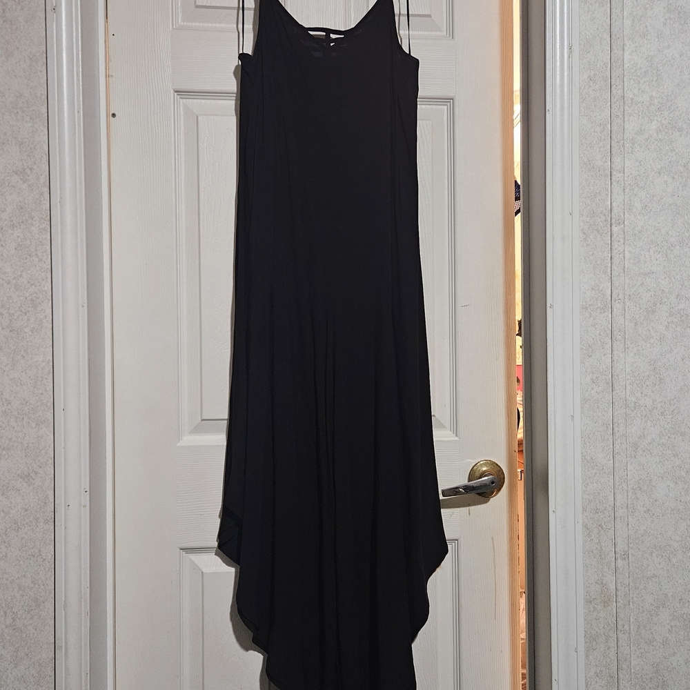 Women's Black Sleeveless Asymmetrical Hem Jumpsuit